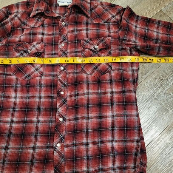Wrangler Wrancher Shirts Pearl Snap Flannel Button Up Shirt Women's Size Medium - Picture 5 of 6